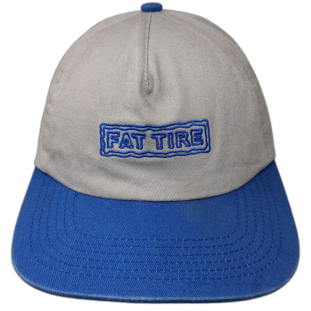 Autumn 5 Panel Gray Blue One Size Fat Tire Beer Brewing Hat Snapback Two Tone